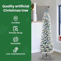 Kunstkerstboom met 300 LED Wit 240 cm PVC en Metaal en Plastic - thumbnail