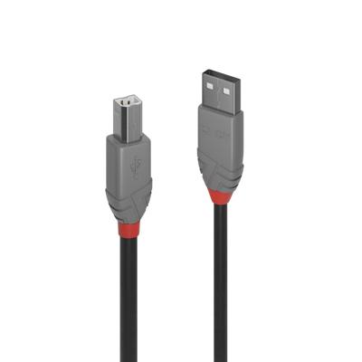 LINDY 36673 USB-kabel USB 2.0 USB-A stekker, USB-B stekker 2.00 m Zwart