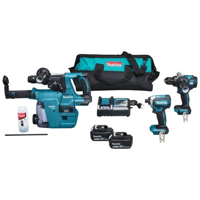 Makita DLX3154TX1 | Combiset | 18 V | allround tot zwaar boor-en schroefwerk | Set | DDF486, DTD153, DHR243 | Snellader | in Tas - DLX3154TX1 Makita DLX3154TX1 | Combiset | 18 V | allround tot zwaar boor-en schroefwerk | Set | DDF486, DTD153, DHR243 | Snellader | in Tas - DLX3154TX1