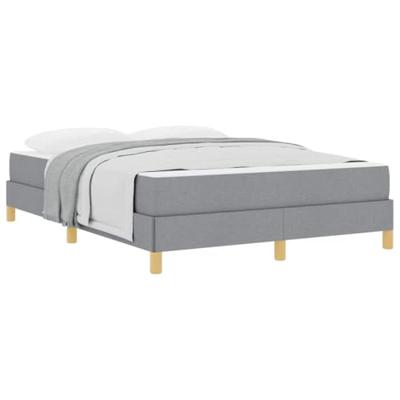 Boxspring bed Lichtgrijs en Bruin 140 x 200 cm