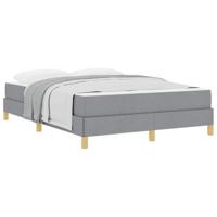 Boxspring bed Lichtgrijs en Bruin 140 x 200 cm - thumbnail