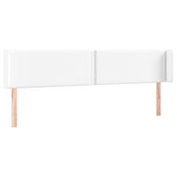 Hoofdbord met randen 203x16x78/88 cm kunstleer wit - thumbnail