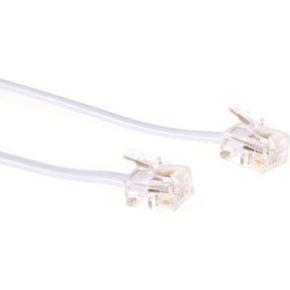 ACT TD5401 Platte Telefoonkabel | RJ11 Connectoren | Wit | 1 meter