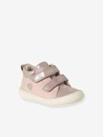 Zachte lederen baby-slofjes voor de eerste stapjes rozen - thumbnail