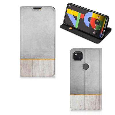 Google Pixel 4a Book | Wallet Case | Wood Concrete