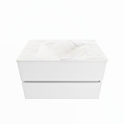 MONDIAZ VICA-DLUX 80cm badmeubel onderkast Talc 2 lades. Inbouw wastafel CLOUD midden 1 kraangat, kleur Ostra. MONDIAZ VICA-DLUX 80cm badmeubel onderkast Talc 2 lades. Inbouw wastafel CLOUD midden 1 kraangat, kleur Ostra.