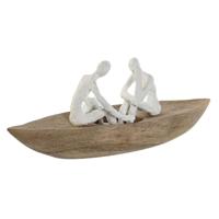 Decoratieve figuren Home ESPRIT Wit Natuurlijk Boot Mediterrane 42 x 14 x 16 cm - thumbnail