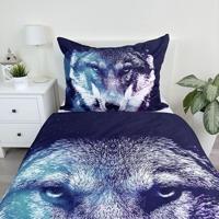Wolf dekbedovertrek 140 x 200 cm - 70 x 90 cm - polyester - thumbnail