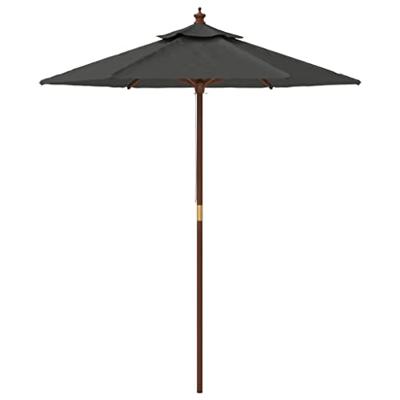 VidaXL Parasol met houten paal 196x231 cm antracietkleurig