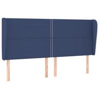 Hoofdbord met randen 183x23x118/128 cm stof blauw - thumbnail