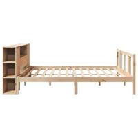 Bed met boekenkast zonder matras massief grenenhout 200x200 cm - thumbnail