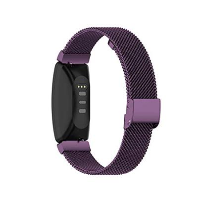 Fitbit Inspire Milanese bandje met gesp - Maat: Large - Paars Fitbit Inspire Milanese bandje met gesp - Maat: Large - Paars