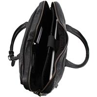 Juscha JU-48201 Laptop Aktetas Roberto Romano ROMA Zwart, Echt Leer 29x40x10cm - thumbnail