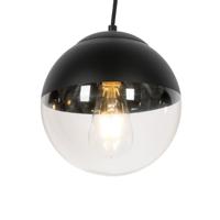 QAZQA Retro hanglamp zwart met helder glas langwerpig 3-lichts - - thumbnail
