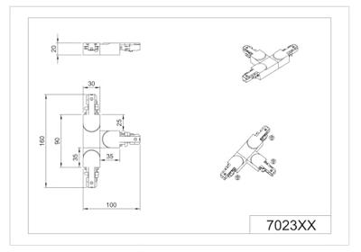 Trio 2-fase T-verbinderDuoline - 702331A