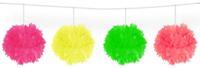 Meerkleurige Neon slinger pompom - 3 meter - thumbnail