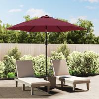 Parasol met LED-verlichting en stalen paal 300 cm bordeauxrood - thumbnail