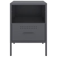 Nachtkastje 36x39x50,5 cm staal antracietkleurig - thumbnail