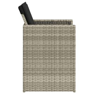 Tuinstoelen 4 st met kussens poly rattan lichtgrijs - thumbnail