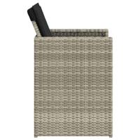 Tuinstoelen 4 st met kussens poly rattan lichtgrijs - thumbnail