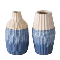 Boltze Home Vaas aardewerk blauw h21cm 2 assorti - thumbnail