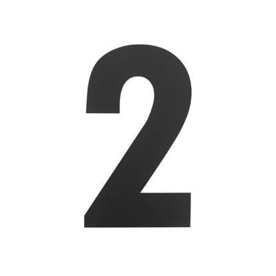 Huisnummer 2 XL hoogte 300mm rvs/mat zwart