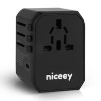Niceey universele wereldstekker 2000W met 4x USB-A en 1x USB-C - thumbnail