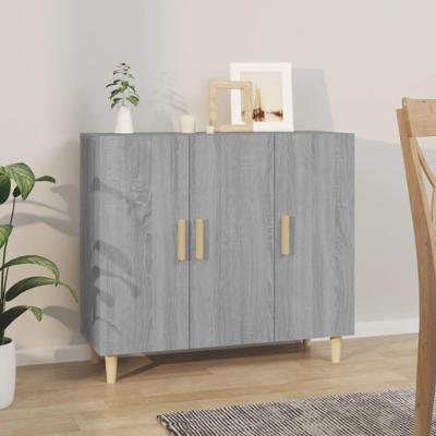 Dressoir 90x34x80 cm bewerkt hout grijs sonoma eikenkleurig Dressoir 90x34x80 cm bewerkt hout grijs sonoma eikenkleurig