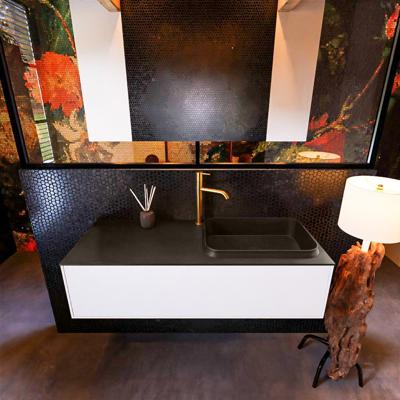 Badkamermeubelset Mondiaz Erin 120 cm met 1 Lade met RIDGE Wastafel Rechts Urban met 1 kraangat Greeploos Mat Talc Badkamermeubelset Mondiaz Erin 120 cm met 1 Lade met RIDGE Wastafel Rechts Urban met 1 kraangat Greeploos Mat Talc