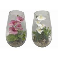 Decoratieve plant Home ESPRIT PVC Kristal 15 x 15 x 25 cm (2 Stuks) - thumbnail