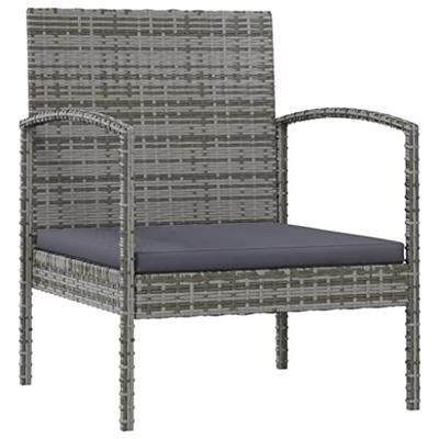 16-delige Loungeset met kussens poly rattan grijs