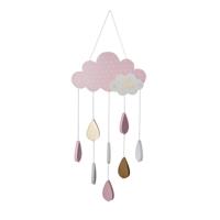 Kinderbed Mobiel Atmosphera Wolken Roze Hout MDF - thumbnail