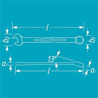 HAZET Ratelringsteeksleutel 606-13 · Buitentwaalfkant tractieprofiel · SW 13 mm - thumbnail
