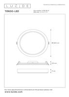 Lucide TENDO-LED - Plafonnière - Ø 22 cm - LED - 1x18W 3000K - Wit - thumbnail