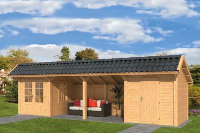 Tuindeco Bergen L Kapschuur type 12 888x306 cm Lariks/Douglashout blank- Kapschuurdak- Onbehandeld lariks Douglas hout- Tuindeco Tuindeco Bergen L Kapschuur type 12 888x306 cm Lariks/Douglashout blank- Kapschuurdak- Onbehandeld lariks Douglas hout- Tuindeco