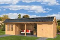 Tuindeco Bergen L Kapschuur type 12 888x306 cm Lariks/Douglashout blank- Kapschuurdak- Onbehandeld lariks Douglas hout- Tuindeco - thumbnail