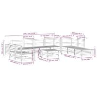 11-delige Loungeset massief grenenhout wit - thumbnail