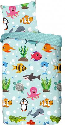 Good Morning Kinderdekbedovertrek "vissen" - Multi - (135x200 cm) - Katoen Good Morning Kinderdekbedovertrek "vissen" - Multi - (135x200 cm) - Katoen