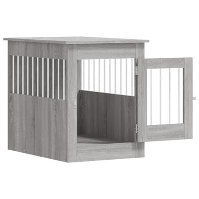 VidaXL Hondenbench 55 x 80 x 68 cm bewerkt hout grijs sonoma