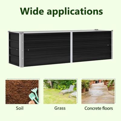 Plantenbak verhoogd 160x40x45 cm gegalvaniseerd staal antraciet