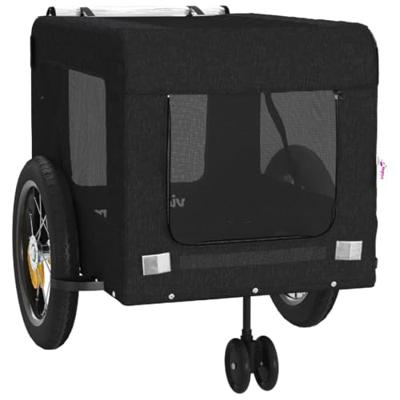 VidaXL Hondenfietstrailer oxford stof en ijzer zwart