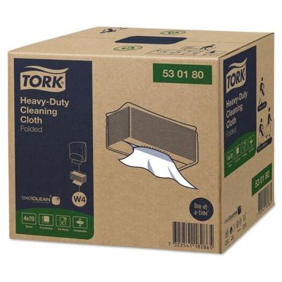 Reinigingsdoek Tork W4 Premium Heavy-Duty gevouwen 1-laags 4x70 vel wit 530180