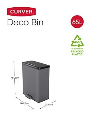 Curver decobin pedaalemmer 65l cool grey