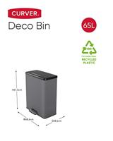 Curver decobin pedaalemmer 65l cool grey - thumbnail