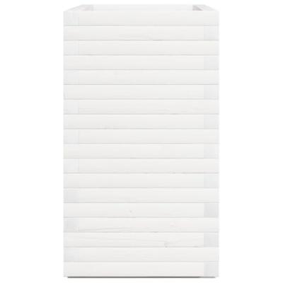 Plantenbak 90x40x72 cm massief grenenhout wit