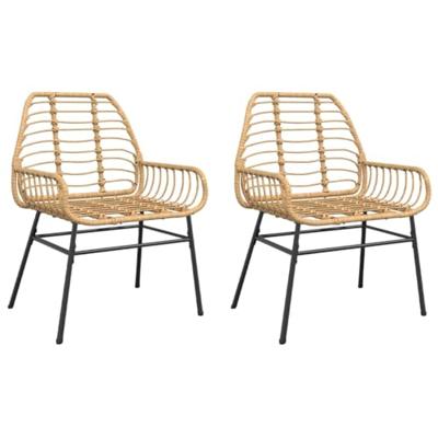 Tuinstoel bruin poly rattan 2 st Tuinstoel bruin poly rattan 2 st