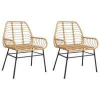 Tuinstoel bruin poly rattan 2 st - thumbnail