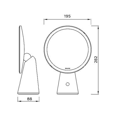 Philips LED Mirror DSK205 8719514420472 LED-spiegellamp 4.5 W Wit