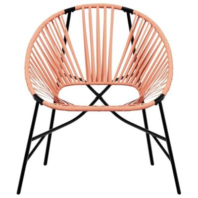 Tuinstoel Egg poly rattan zwart en oranje - thumbnail