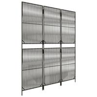 Kamerscherm 3 panelen poly rattan grijs - thumbnail